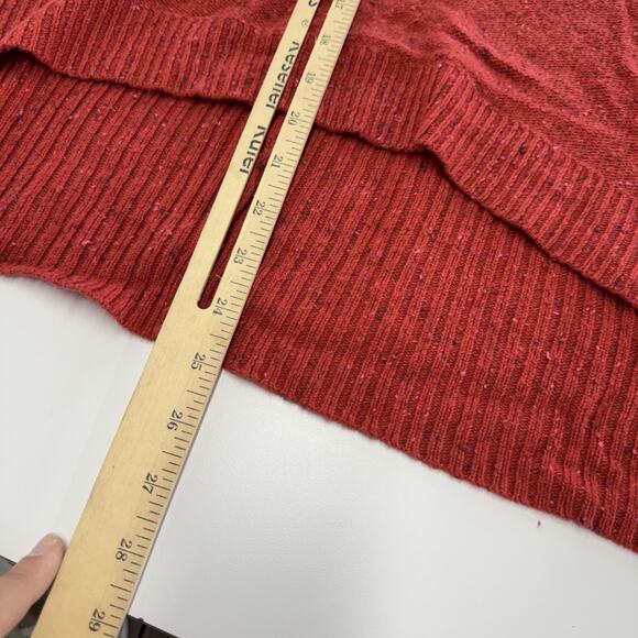 Rachel Rachel Roy Sweater Womens Medium Red Orange Cowl Neck Wool Blend Cozy - Picture 7 of 8